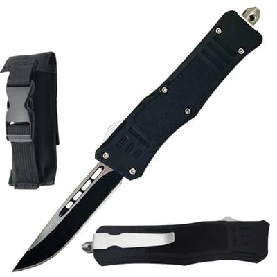 8.25" Black Tracker OTF Dual Action Automatic Pocket Knife 3 8.25" Black Tracker OTF Dual Action Automatic Pocket Knife