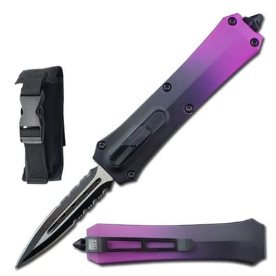 7" Dual Action Reaper OTF Automatic Purple Pocket Knife 3 7" Dual Action Reaper OTF Automatic Purple Pocket Knife