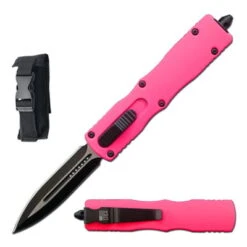 7.5" Pink Death Stalker Automatic Dual Action Out The Front Knife