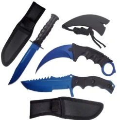 3 Pc Combo CSGO Blue Tactical Fixed Blade Knife Set - Karambit, Huntsman, Combat Knife 5 3 Pc Combo CSGO Blue Tactical Fixed Blade Knife Set - Karambit, Huntsman, Combat Knife -CUTLERY WHOLESALER Sales 20 099BL3 2