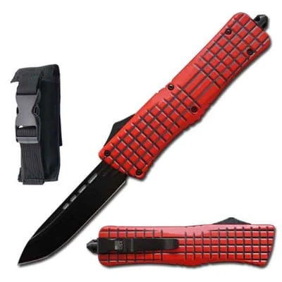 9" Red Matrix Out Of The Front OTF Automatic Knife 3 9" Red Matrix Out Of The Front OTF Automatic Knife