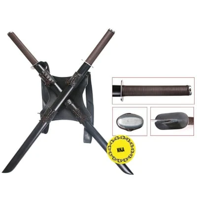 Leonardo Dual Ninja Swords With Back Carrying Custom Scabbard 3 Leonardo Dual Ninja Swords With Back Carrying Custom Scabbard