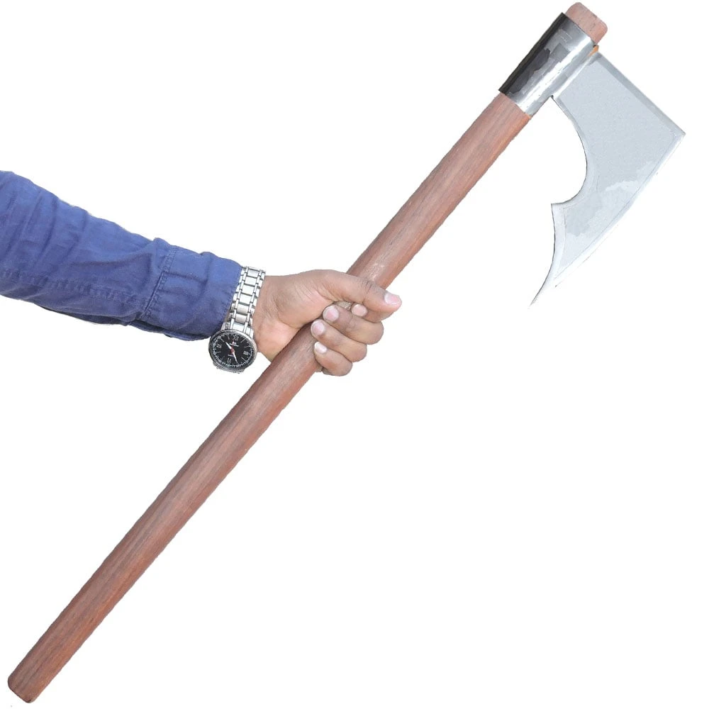 Handcrafted Forged Carbon Steel Medieval Battle Axe 30.5" 5 Handcrafted Forged Carbon Steel Medieval Battle Axe 30.5" - Image 3