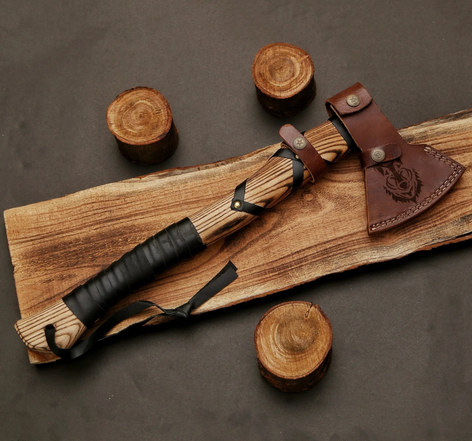 Hand Forged Vegvisir Viking Compass Axe 5 Hand Forged Vegvisir Viking Compass Axe - Image 3