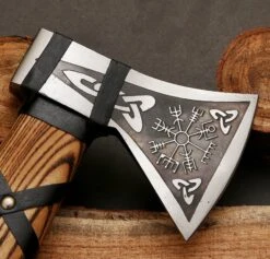 Hand Forged Vegvisir Viking Compass Axe 15 Hand Forged Vegvisir Viking Compass Axe -CUTLERY WHOLESALER Sales AX09 6