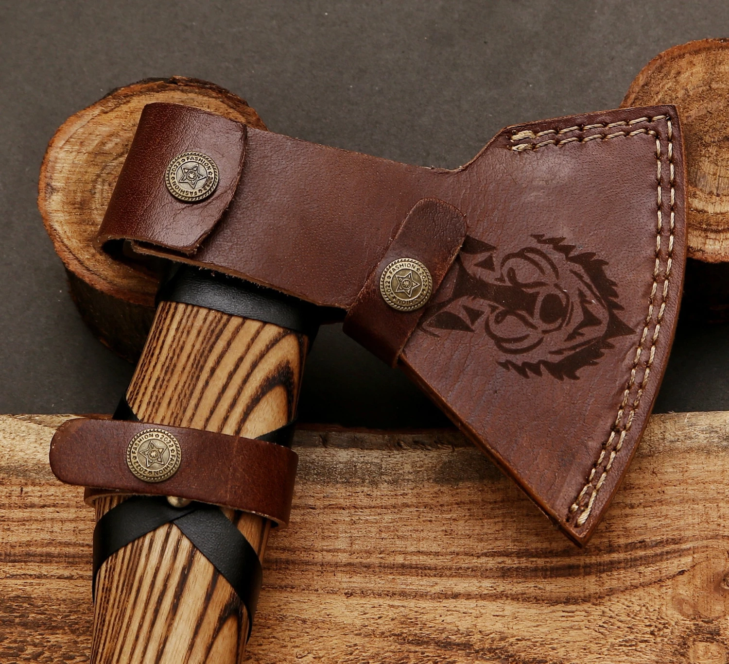 Hand Forged Vegvisir Viking Compass Axe 9 Hand Forged Vegvisir Viking Compass Axe - Image 7