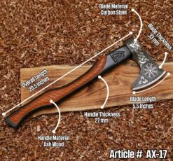 Carbon Steel Viking Battle Ready Axe -CUTLERY WHOLESALER Sales AX17 8