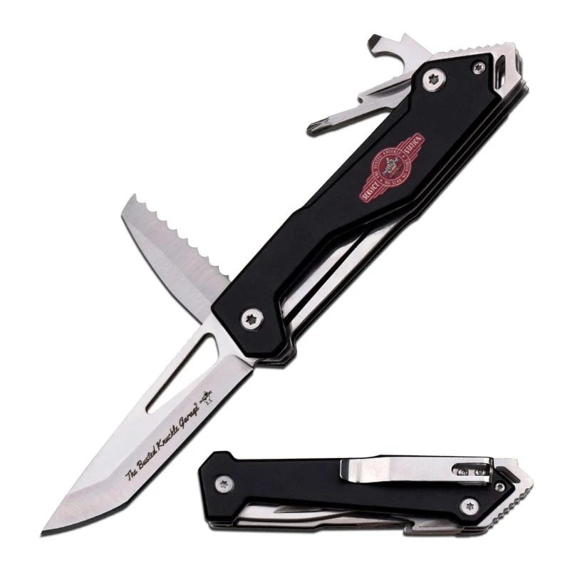 Busted Knuckle Garage Manual Folding Black Knife With Multi Tools 3 Busted Knuckle Garage Manual Folding Black Knife With Multi Tools