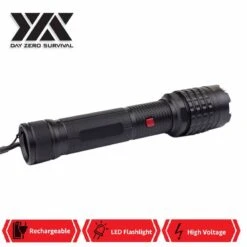 DZS Black Delta Stun Gun 10 Million Volt Rechargeable With LED Flashlight -CUTLERY WHOLESALER Sales DZS1500BK3