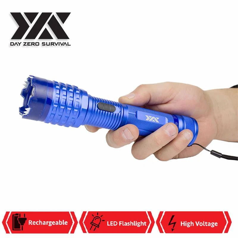 DZS Blue Delta Stun Gun 10 Million Volt Rechargeable With LED Flashlight 3 DZS Blue Delta Stun Gun 10 Million Volt Rechargeable With LED Flashlight