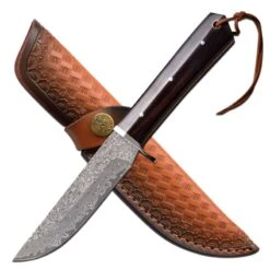 Hunting Knife Full Tang Fixed Blade Damascus Blade