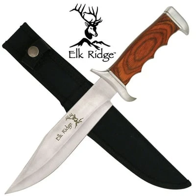 12.5" Elk Ridge Hunting Bowie Knife With Sheath 3 12.5" Elk Ridge Hunting Bowie Knife With Sheath