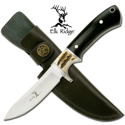 8 1/2 Inch Overall Jig Bone And Wood Handle Hunting Knife 3 8 1/2 Inch Overall Jig Bone And Wood Handle Hunting Knife