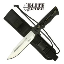 Elite Tactical Bowie Knife 12 Inch Fixed Blade Knife Micarta Handle
