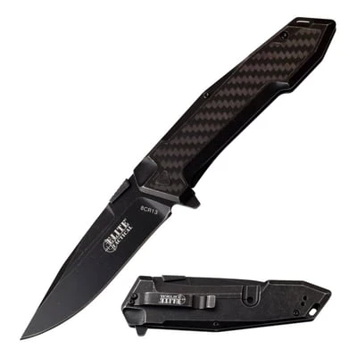 Elite Tactical 8.35 Inch Folding Pocket Knife Black Stonewash 3 Elite Tactical 8.35 Inch Folding Pocket Knife Black Stonewash