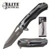 Elite Tactical Manual Folding Pocket Knife Gray Aluminum And G10 Handle -CUTLERY WHOLESALER Sales ET 1026 GYCS