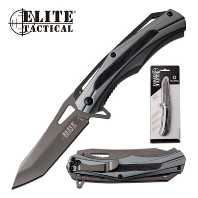 Elite Tactical Manual Folding Pocket Knife Gray Aluminum And G10 Handle 3 Elite Tactical Manual Folding Pocket Knife Gray Aluminum And G10 Handle