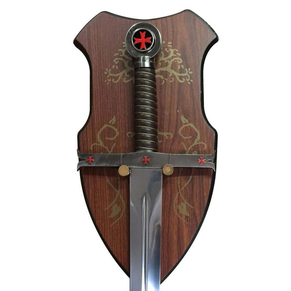 Crusader Knight Templar Red Cross Sword With Wall Mount 4 Crusader Knight Templar Red Cross Sword With Wall Mount - Image 2