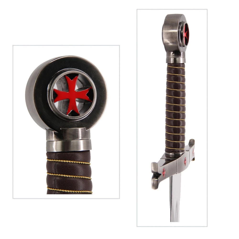 Crusader Knight Templar Red Cross Sword With Wall Mount 5 Crusader Knight Templar Red Cross Sword With Wall Mount - Image 3