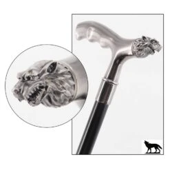 36" John Snow Wolf Gentlemen Walking Cane Stick With Grip 7 36" John Snow Wolf Gentlemen Walking Cane Stick With Grip -CUTLERY WHOLESALER Sales FL20417 1 3