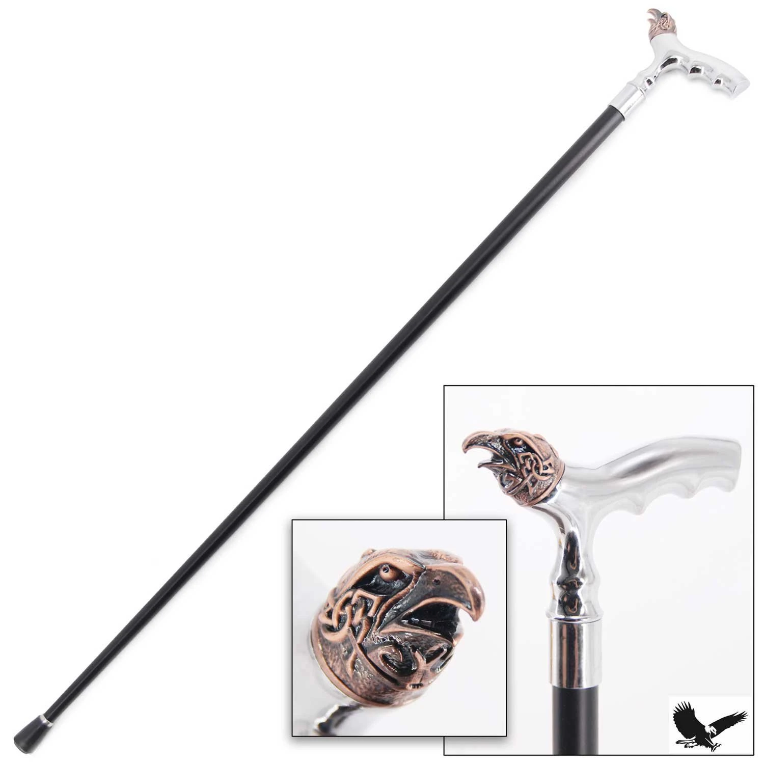 36" Copper Eagle Head Handle Gentlemen Walking Cane Stick 3 36" Copper Eagle Head Handle Gentlemen Walking Cane Stick
