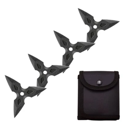 4 Pc Stonewash Finish Three-Pointed Triangle Throwing Ninja Stars Shuriken 3 4 Pc Stonewash Finish Three-Pointed Triangle Throwing Ninja Stars Shuriken