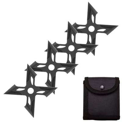 4 Pc Black Four-Pointed X Throwing Ninja Stars Shuriken 3 4 Pc Black Four-Pointed X Throwing Ninja Stars Shuriken