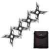 4 Pc Black/Satin Finish Four-Pointed X Throwing Ninja Stars Shuriken -CUTLERY WHOLESALER Sales FL20706 2