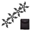 4 PC Set Black Ninja Throwing Stars Anime Shuriken Knife Curve Blade Five-Sided -CUTLERY WHOLESALER Sales FL20707 1
