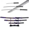 3pc Blue Dragon Japanese Katana Samurai Sword Set Carbon Steel Blade Bushido Stand -CUTLERY WHOLESALER Sales FL22928 1 1