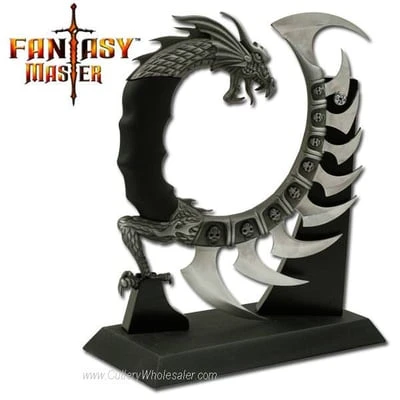 Skull Dragon Multi Blade Dagger W/ Stand 3 Skull Dragon Multi Blade Dagger W/ Stand