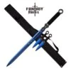 Blue Ninja Sword With Set Of 2 Kunai Throwing Knives Combo Set With Back Belt Sheath 2 Blue Ninja Sword With Set Of 2 Kunai Throwing Knives Combo Set With Back Belt Sheath -CUTLERY WHOLESALER Sales FM644BL