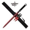Red Ninja Sword With Set Of 2 Kunai Throwing Knives Combo Set With Back Belt Sheath -CUTLERY WHOLESALER Sales FM644RD