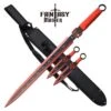Red Skull Ninja Sword With Throwing Knives Set -CUTLERY WHOLESALER Sales FMT 058RD