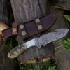 9.9" Damascus Steel Custom Handmade Horn Handle Hunting Gut Hook Knife -CUTLERY WHOLESALER Sales FRG41 1