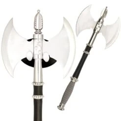 Medieval Double Fighting Axe With Display Plaque