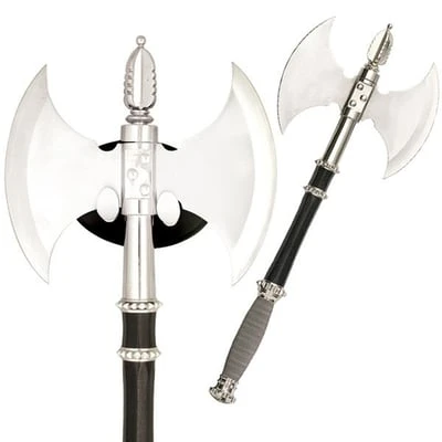 Medieval Double Fighting Axe With Display Plaque 3 Medieval Double Fighting Axe With Display Plaque