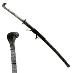 Simulated Snake Skin Katana With Viper Head Pommel