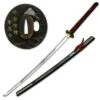 Hand Sharpened Carbon Steel Katana With Red Wave Finish Scabbard -CUTLERY WHOLESALER Sales LU011.1