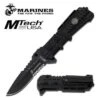 Official Licensed Marines Black Rifle Design Spring Assist Knife