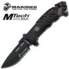 US Marines Tactical Rescue Assisted Opening Knife - Black Blade -CUTLERY WHOLESALER Sales MA1023BK