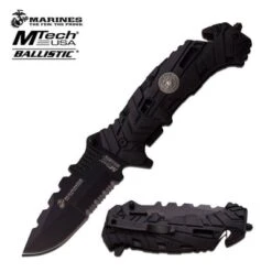 MTech Ballistic Marines "Tightrope" Spring Assisted Open Rescue Knife
