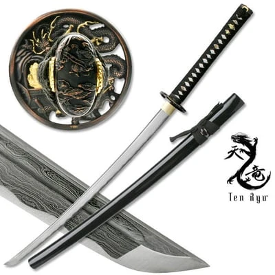 Masahiro Ancient Warrior Folded Damascus Blade Katana 3 Masahiro Ancient Warrior Folded Damascus Blade Katana