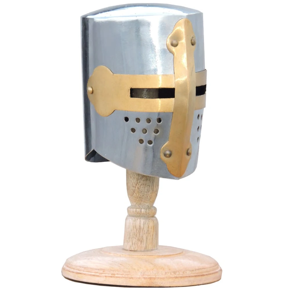 Mini Knight Crusader Helmet With Display Stand 3 Mini Knight Crusader Helmet With Display Stand