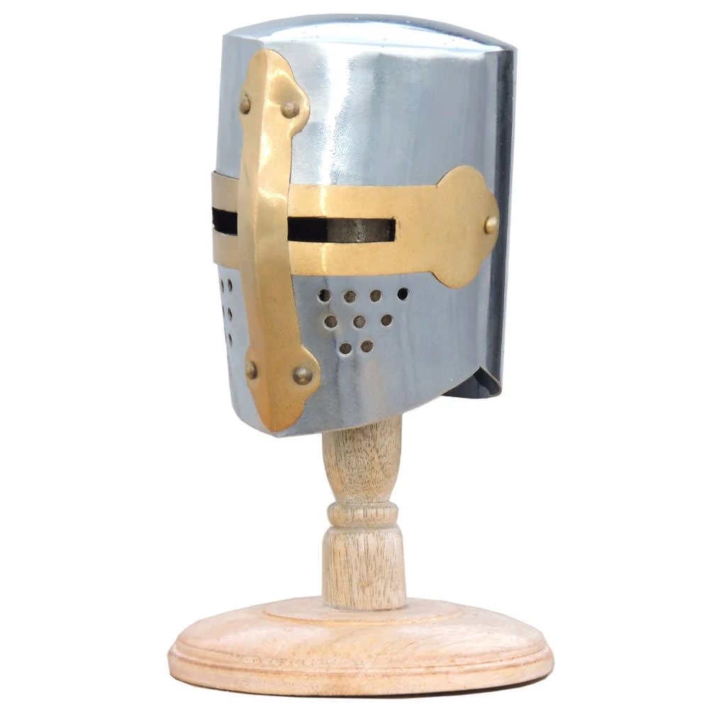 Mini Knight Crusader Helmet With Display Stand 4 Mini Knight Crusader Helmet With Display Stand - Image 2