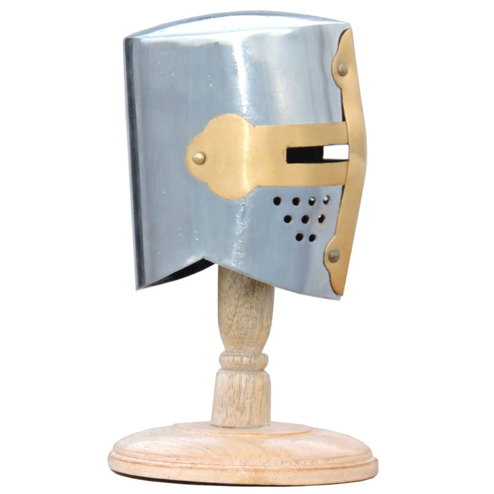 Mini Knight Crusader Helmet With Display Stand 5 Mini Knight Crusader Helmet With Display Stand - Image 3