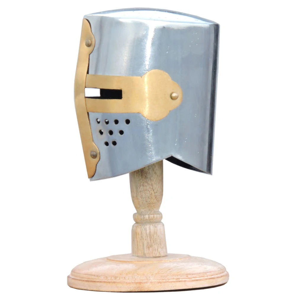 Mini Knight Crusader Helmet With Display Stand 6 Mini Knight Crusader Helmet With Display Stand - Image 4