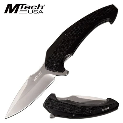 Mtech USA 8 Inch Manual Pocket Knife Black Aluminum Handle 3 Mtech USA 8 Inch Manual Pocket Knife Black Aluminum Handle