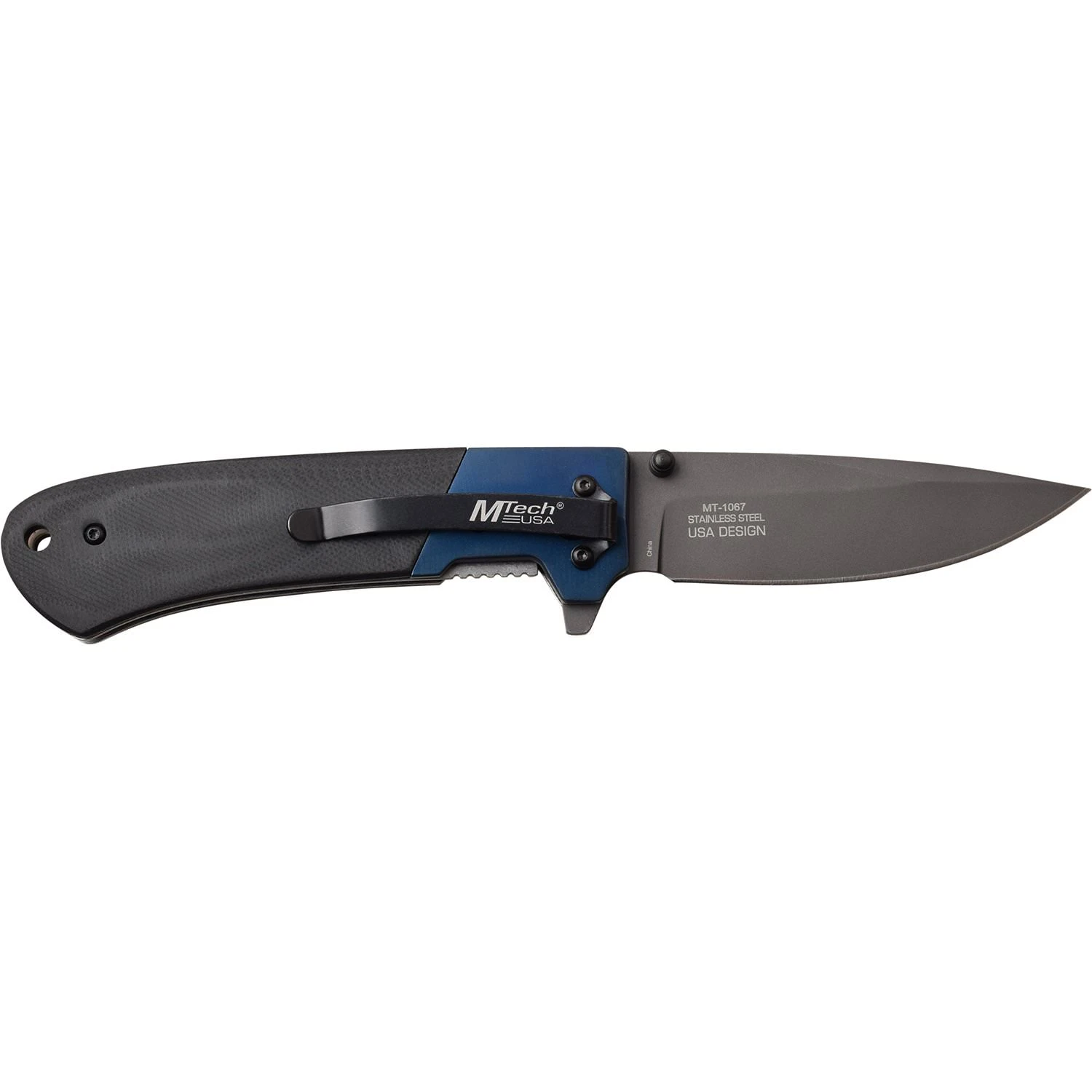 MTech USA Manual Folding Pocket Knife Black Blue G10 Handle 5 MTech USA Manual Folding Pocket Knife Black Blue G10 Handle - Image 3