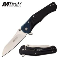 Mtech USA G10 Handle Manual Folding Pocket Knife Black Blue